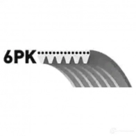 Приводной ремень, поликлиновой GATES 6PK1256 6PK12 55 6pk1255 407107 - Изображение 3