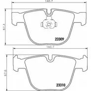Тормозные колодки, дисковые, комплект HELLA 8DB 355 009-851 2330 9 28987 23310