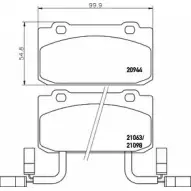 Тормозные колодки, дисковые, комплект HELLA 29731 8DB 355 017-571 2 0944 21063