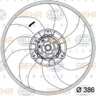 Вентилятор радиатора двигателя HELLA _BEHR HELLA SERVICE_ P4SBB82 38110 8EW 351 034-291