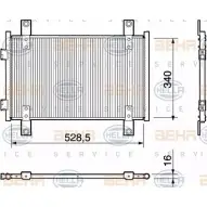 Радиатор кондиционера HELLA Peugeot Boxer 2 (244) 2002 – 2006 _BEHR HELLA SERVICE_ 3PO1Y 8FC 351 303-581