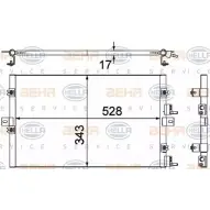 Радиатор кондиционера HELLA _BEHR HELLA SERVICE_ GSD6FQ 8FC 351 304-331 Chrysler PT Cruiser 1 (PT) Кабриолет 2.4 GT 223 л.с. 2004 – 2008