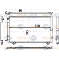 Радиатор кондиционера HELLA Toyota Corolla (E120) 9 Универсал 1.8 4WD 136 л.с. 2001 – 2007 BD5FOL _BEHR HELLA SERVICE_ 8FC 351 307-771