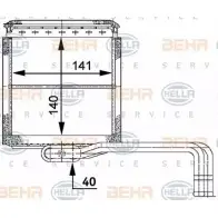 Радиатор печки, теплообменник HELLA 49R6H _BEHR HELLA SERVICE_ Suzuki Vitara (FT, GT, ET) 2 Кроссовер 2.0 V6 24V AWD (SV620) 136 л.с. 1994 – 1998 8FH 351 312-041