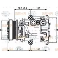 Компрессор кондиционера HELLA 41254 _BEHR HELLA SERVICE_ 8FK 351 334-001 ETC39