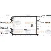 Радиатор охлаждения двигателя HELLA 8MK 376 704-541 _BEHR HELLA SERVICE_ Opel Omega 6F9KDDP