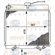 Радиатор охлаждения двигателя HELLA 8MK 376 710-491 45209 G0Y2I6 _BEHR HELLA SERVICE_