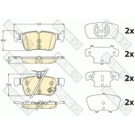 Тормозные колодки дисковые, комплект GIRLING 2 5798 6121152 Ford Focus 4 (CEW) Универсал 2.0 ST EcoBlue 190 л.с. 2019 – 2024 25864