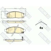 Тормозные колодки дисковые, комплект GIRLING Mitsubishi L200 5 (KJ, KK, KL) 2015 – 2020 2 4530 6121246 GXBZ5PD