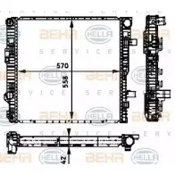 Радиатор охлаждения двигателя HELLA Mercedes Vario EUZXK _BEHR HELLA SERVICE_ 8MK 376 721-121