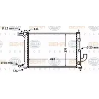 Радиатор охлаждения двигателя HELLA _BEHR HELLA SERVICE_ 8MK 376 726-531 Opel Vectra (B) 2 Хэтчбек 1.7 TD (F68) 82 л.с. 1995 – 1998 B1Z6EC
