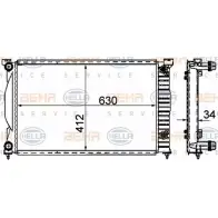 Радиатор охлаждения двигателя HELLA Audi A4 (B6) 2 Седан 1.8 T Quattro 150 л.с. 2000 – 2002 TQWGC 8MK 376 781-061 _BEHR HELLA SERVICE_