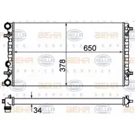 Радиатор охлаждения двигателя HELLA Volkswagen New Beetle EJQEA8T _BEHR HELLA SERVICE_ 8MK 376 901-091