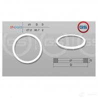 Тефлоновое кольцо 27,2*30,7*2 GS 1440792746 NDW J45 ST-01313 - Изображение 2