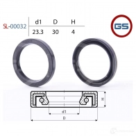 Сальник рулевой рейки 23.3 30 4 GS 1440794987 SL-00032 97Z G607 - Изображение 2