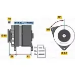 Генератор Bosch 0 120 488 182 K1 (R) 14V 23/55A Ford Escort 7 (FA, GAL, ANL) Универсал 1.4 CVH-PTE 73 л.с. 1995 – 1996 BHXZCZ3