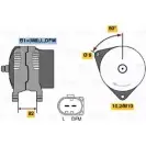 Генератор Bosch JGFWQ Volkswagen Passat (B5) 3 Седан 2.5 TDI 4motion 150 л.с. 2000 – 2005 KCB1 (>) 14V 50/90A 0 124 325 036