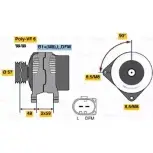 Генератор Bosch 0 124 615 017 DJVVJ Seat Alhambra (7M) 1 Минивэн 2.8 V6 4motion 204 л.с. 2000 – 2010 NCB2 (>) 14V 90-150A
