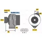 Генератор Bosch 6WHA0G 0 986 043 051 Toyota Camry (XV20) 2 Седан 2.2 (SxV20) 131 л.с. 1996 – 2001 4 305