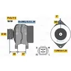 Генератор Bosch 0 986 080 770 8 077 Toyota Vitz (XP90) 2 Хэтчбек 1.0 VVT i (KSP90) 69 л.с. 2005 – 2011 4JP9I