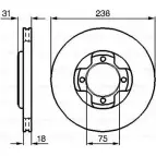 Тормозной диск Bosch 0 986 478 249 VCN006 338803 BD19 6