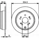Тормозной диск Bosch 0 986 479 452 BD1 268 Honda CR-V 4 (RM) Кроссовер 1.6 i DTEC (RE6) 120 л.с. 2013 – 2025 VAFT8FT