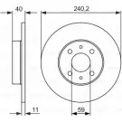 Тормозной диск Bosch ASC4X BD2 82 Fiat Panda 0 986 479 857