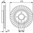 Тормозной диск Bosch B D358 5H55Y Ford Cougar 0 986 479 864