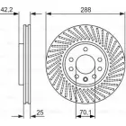 Тормозной диск Bosch 0 986 479 884 BD5 08 VF43V8 Opel Vectra (B) 2 Хэтчбек 2.6 i V6 (F68) 170 л.с. 2000 – 2003