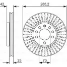 Тормозной диск Bosch Opel Vectra (C) 3 Универсал 2.0 DTI (F35) 100 л.с. 2003 – 2005 0 986 479 946 A0QNVS BD1 037