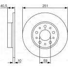 Тормозной диск Bosch 5AC3YXG B D1724 Fiat 500L 0 986 479 A37