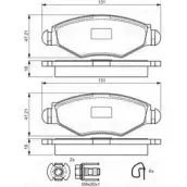 Тормозные колодки, дисковые, комплект Bosch 23597 0 986 495 052 8254D1143 342623