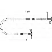 Трос ручника Bosch Renault Laguna (K56) 1 Универсал 2.2 dT (K569) 113 л.с. 1996 – 2001 B C512 0G1TA 1 987 477 650