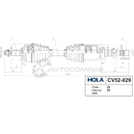 Привод в сборе HOLA 1441272870 9KH XY CV52-029