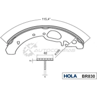 Тормозные колодки барабанные HOLA BR830 OI NGS 1441273139 - Изображение 3