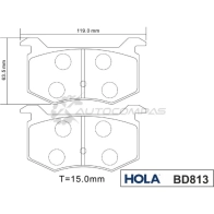 Тормозные колодки дисковые HOLA BD813 1271762494 OD2 JXQ6 8718401501485 - Изображение 3