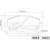 Тормозные колодки дисковые HOLA 1271762676 BD829 8718401501683 L PRSU - Изображение 2