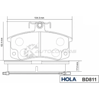 Тормозные колодки дисковые HOLA 8718401501461 DFCH6 E 1271762488 BD811 - Изображение 2