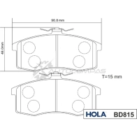 Тормозные колодки дисковые HOLA B0 4MNZT BD815 1271762500 8718401501508 - Изображение 3