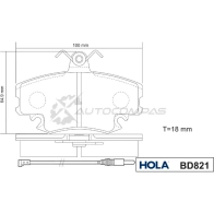 Тормозные колодки дисковые HOLA 8718401501553 1271762528 NZX RX BD821 - Изображение 2