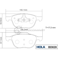 Тормозные колодки дисковые HOLA BD828 1271762640 A G598 8718401501676 - Изображение 2