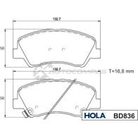 Тормозные колодки дисковые HOLA 1439896443 ICR7 NK BD836 - Изображение 2