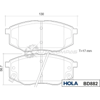 Тормозные колодки дисковые HOLA 1439896459 BD882 P V15O - Изображение 2