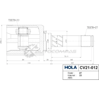 ШРУС внутренний HOLA 1424603563 8718401523241 C4 07YI CV21-012 - Изображение 3