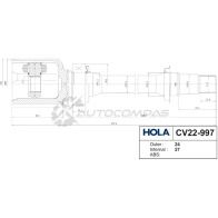 ШРУС внутренний HOLA X2NWN FP CV22-997 1441273321 - Изображение 3
