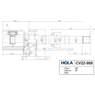 ШРУС внутренний HOLA 1424603572 CV22-988 DC YDX 8718401523319 - Изображение 2