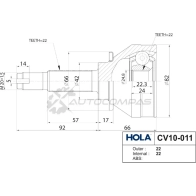 ШРУС наружный HOLA 1441273322 FC X7XW CV10-011 - Изображение 2