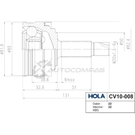 ШРУС наружный HOLA 5J4 B5 CV10-008 1441273327 - Изображение 2