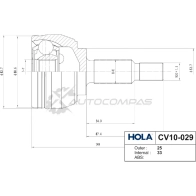 ШРУС наружный HOLA 1441273344 CV10-029 UT99 D0 - Изображение 2