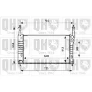 Радиатор охлаждения двигателя QUINTON HAZELL 670490 R89JWQ A QER1869 PT1UDKW